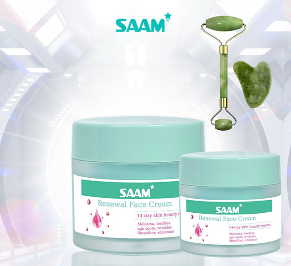 PACK OF 2 SAAM RENEWAL FACE CREAM WITH DERMA ROLLER